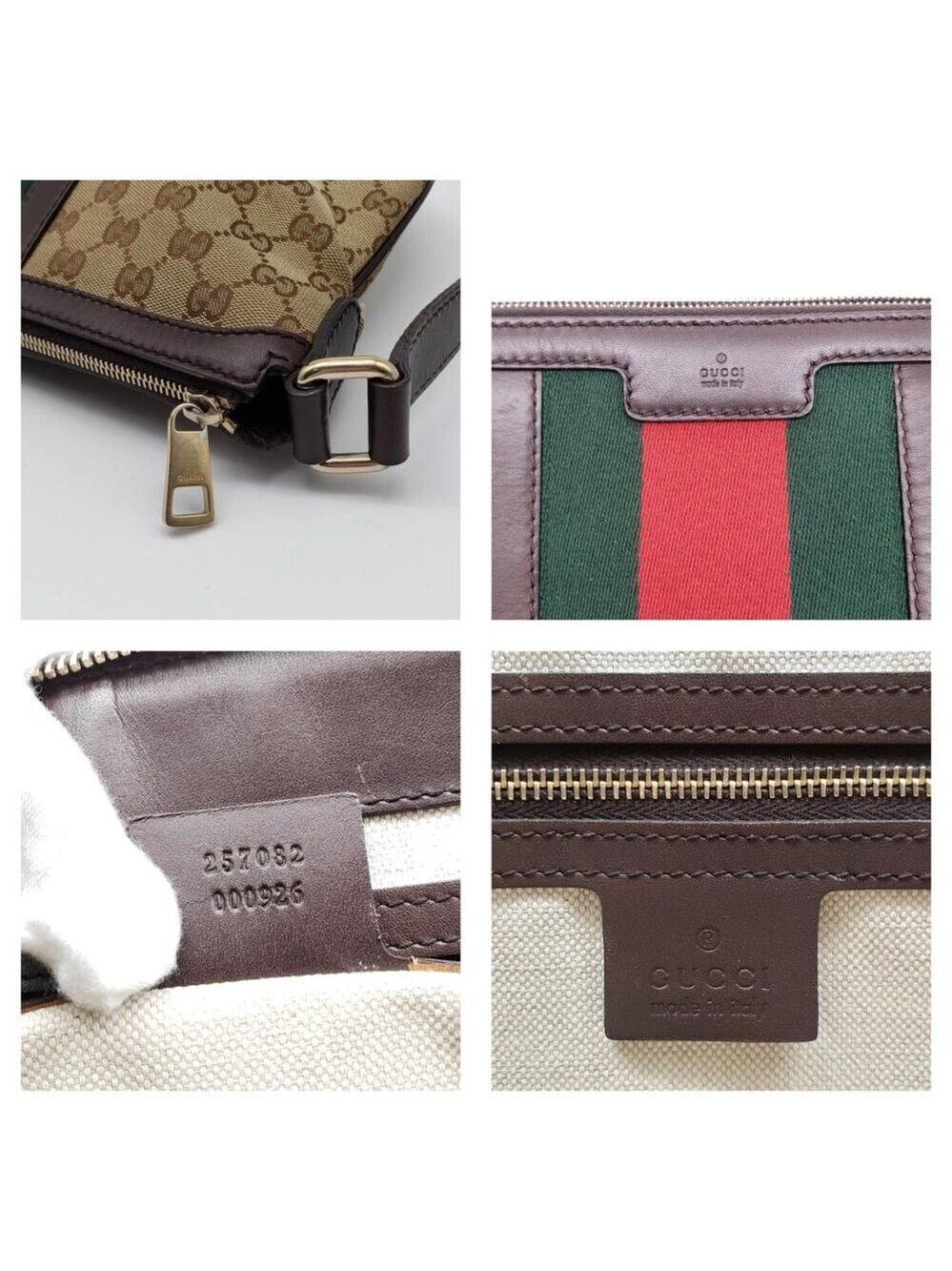 Authentic Gucci Ophidia GG Supreme Crossbody/Web Stripe Canvas Shoulder Bag - Picture 16 of 16